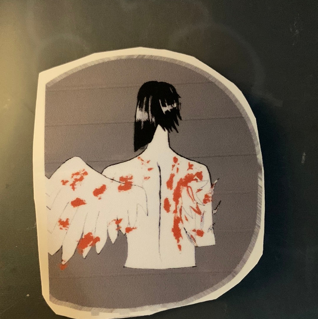 Broken wings sticker