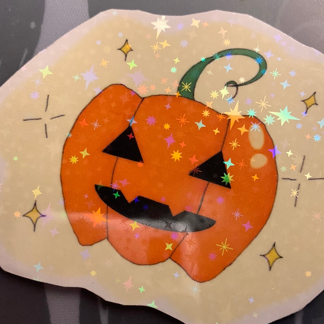 Pumpkin holographic sticker