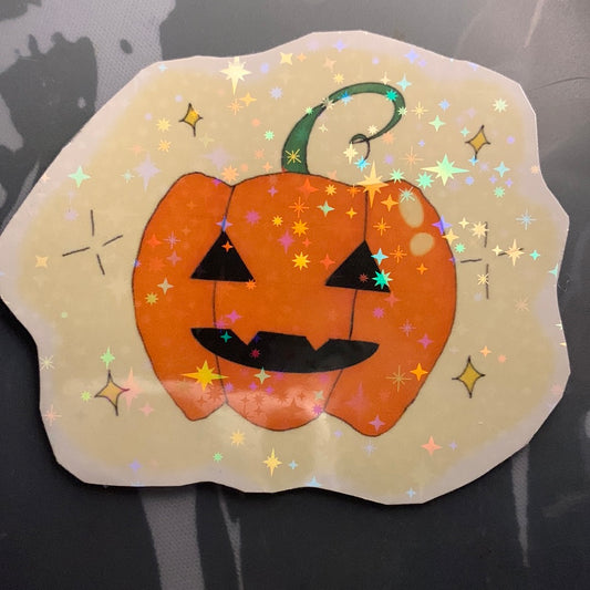 Pumpkin holographic sticker